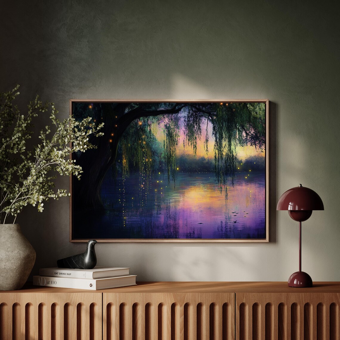 Enchanted Willow Tree at Twilight, Dreamy Wall Art Print - Image 5