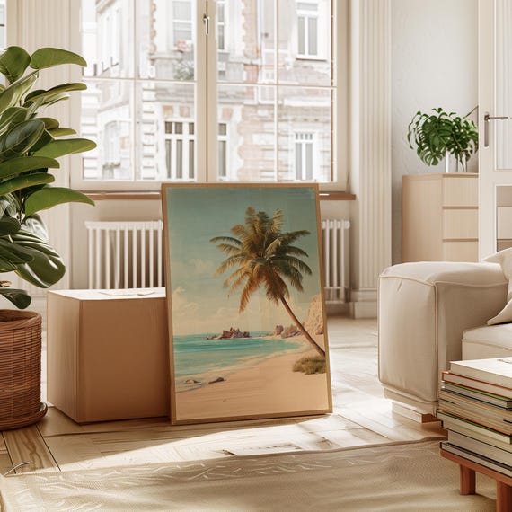 Palm Tree By Turquoise Shoreline