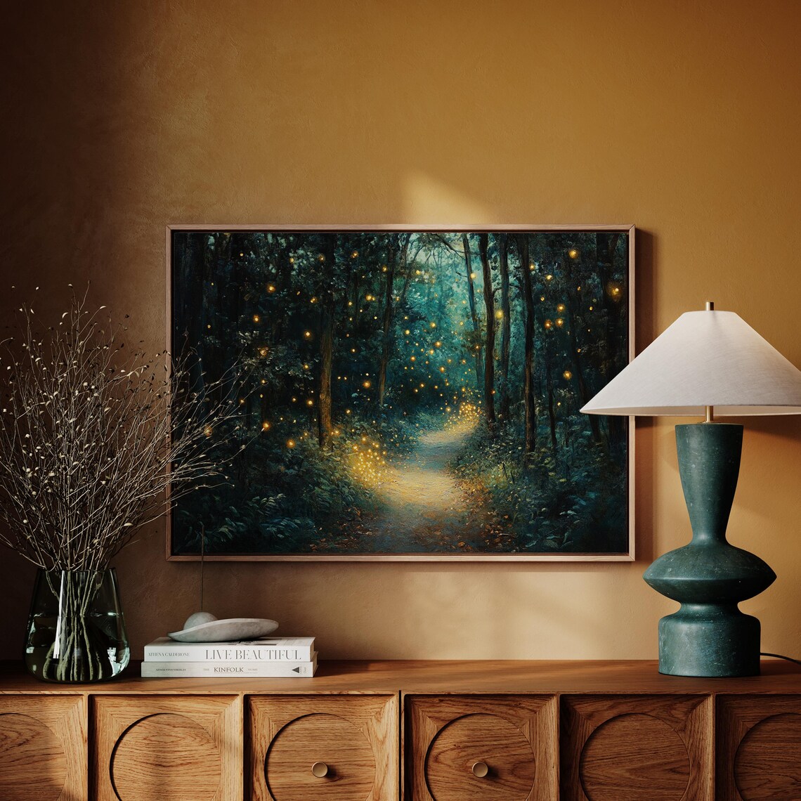 Enchanted Forest Path With Fireflies, Mystical Woodland Landscape - Image 4