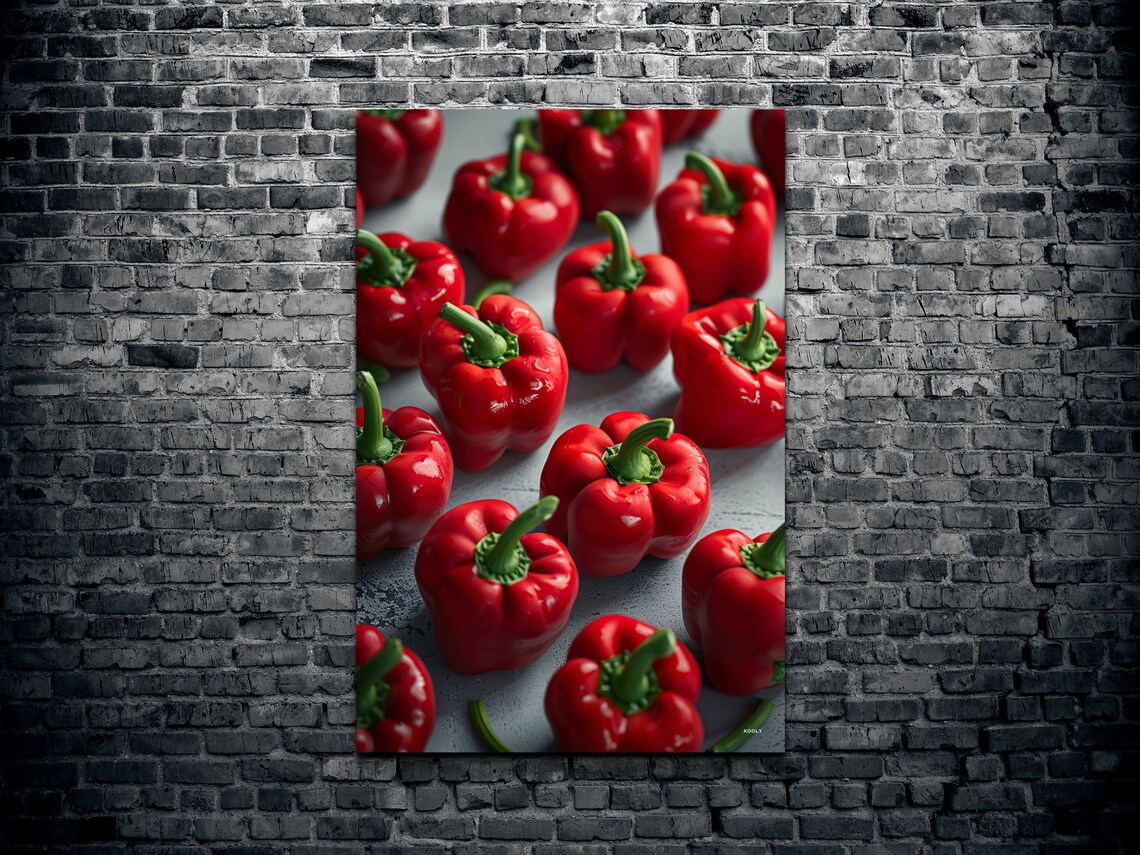 Red Bell Peppers Still Life Photography Vibrant Kitchen Print - Image 2