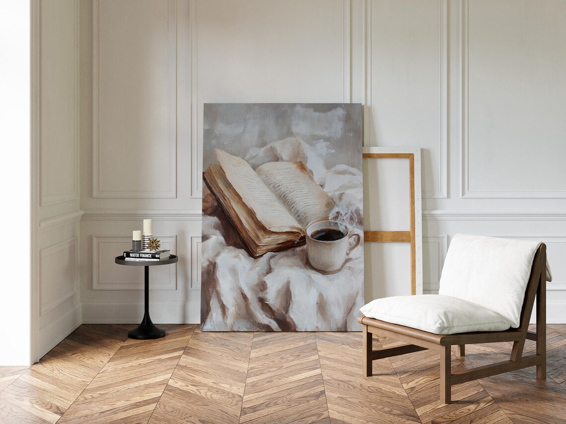 Reading Nook Open Book And Coffee Cup Art Print - Image 3