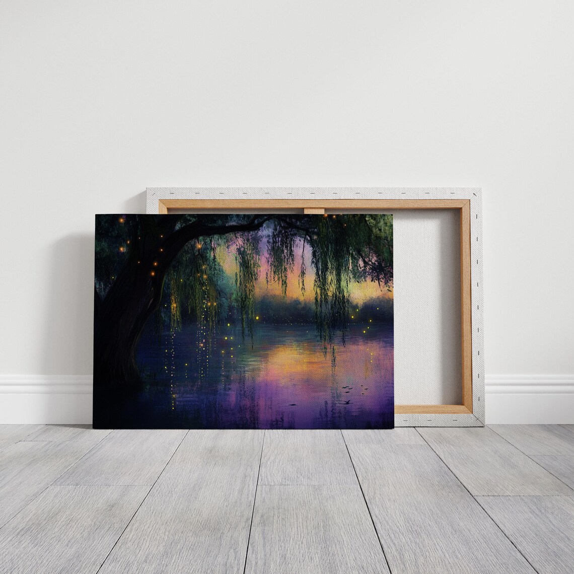 Enchanted Willow Tree at Twilight, Dreamy Wall Art Print - Image 3
