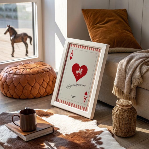 Ace Of Hearts Cowboy Playing Card Wall Art