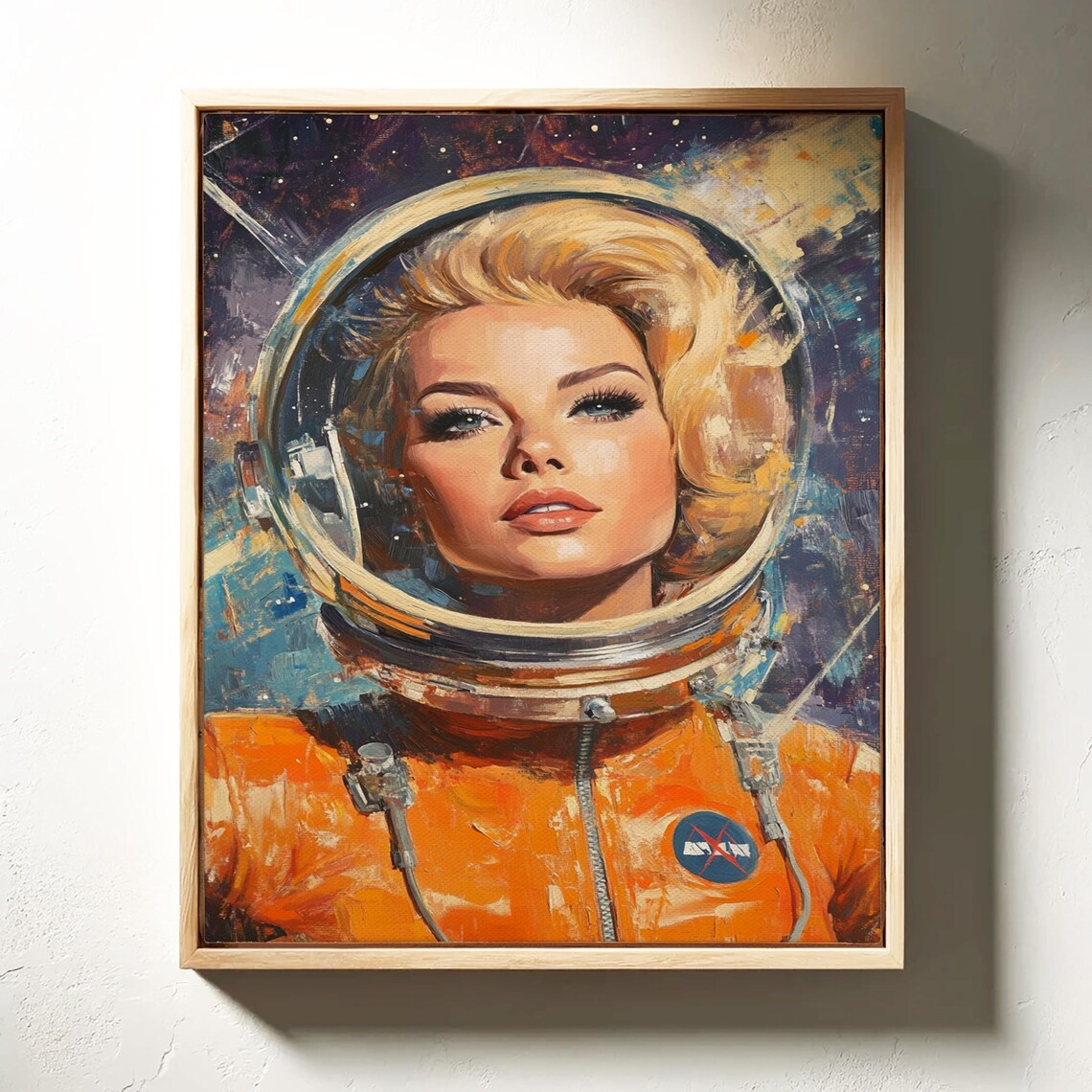 Vintage Astronaut Art, Female Space Explorer Poster - Image 4