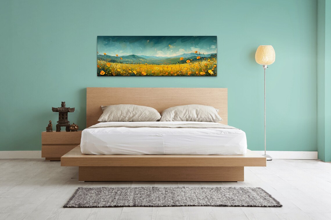 Green Meadow Landscape, Van Gogh Style Art Print - Image 6