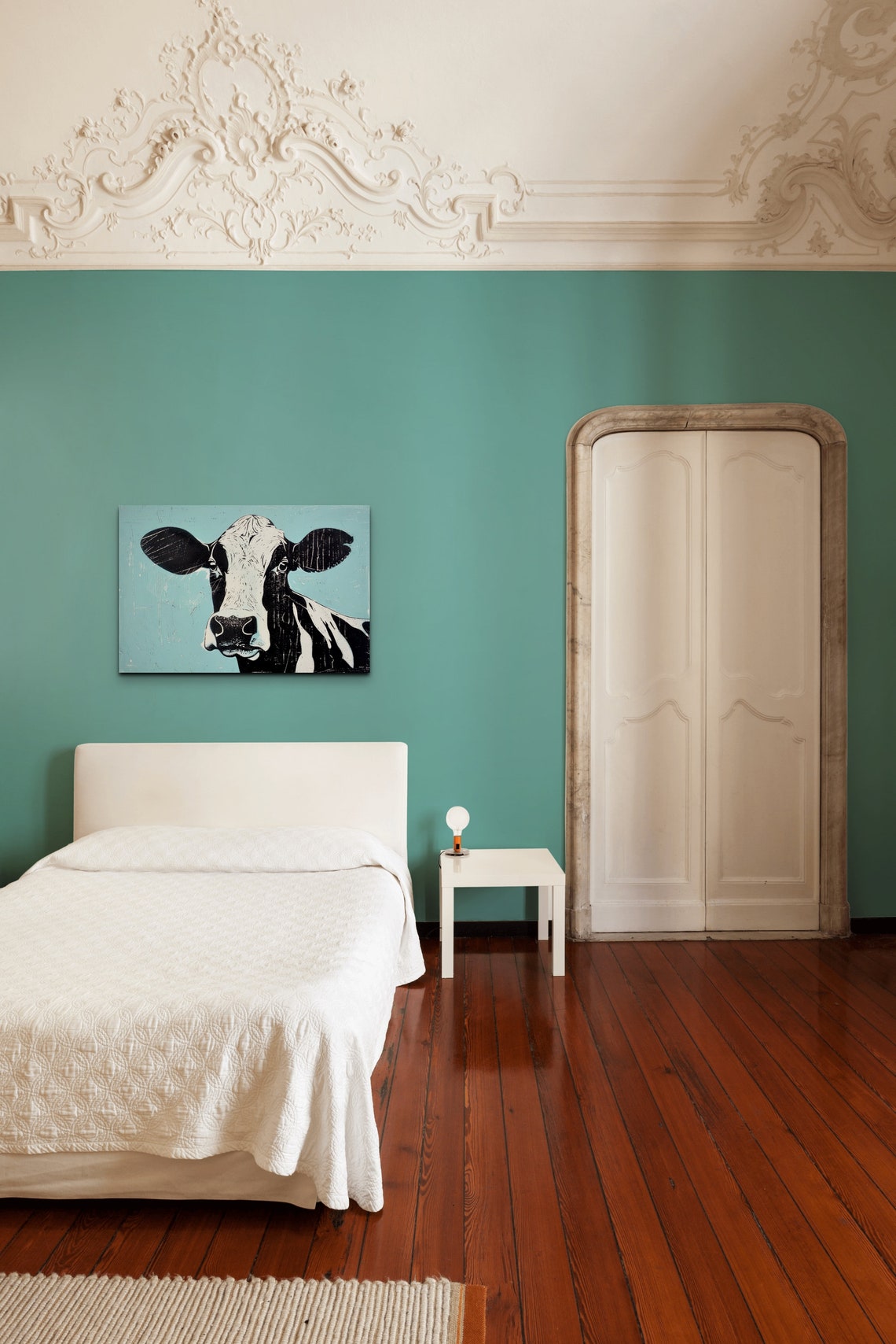 Holstein Cow Face Close Up Bold Black And White Pop Art Poster - Image 6