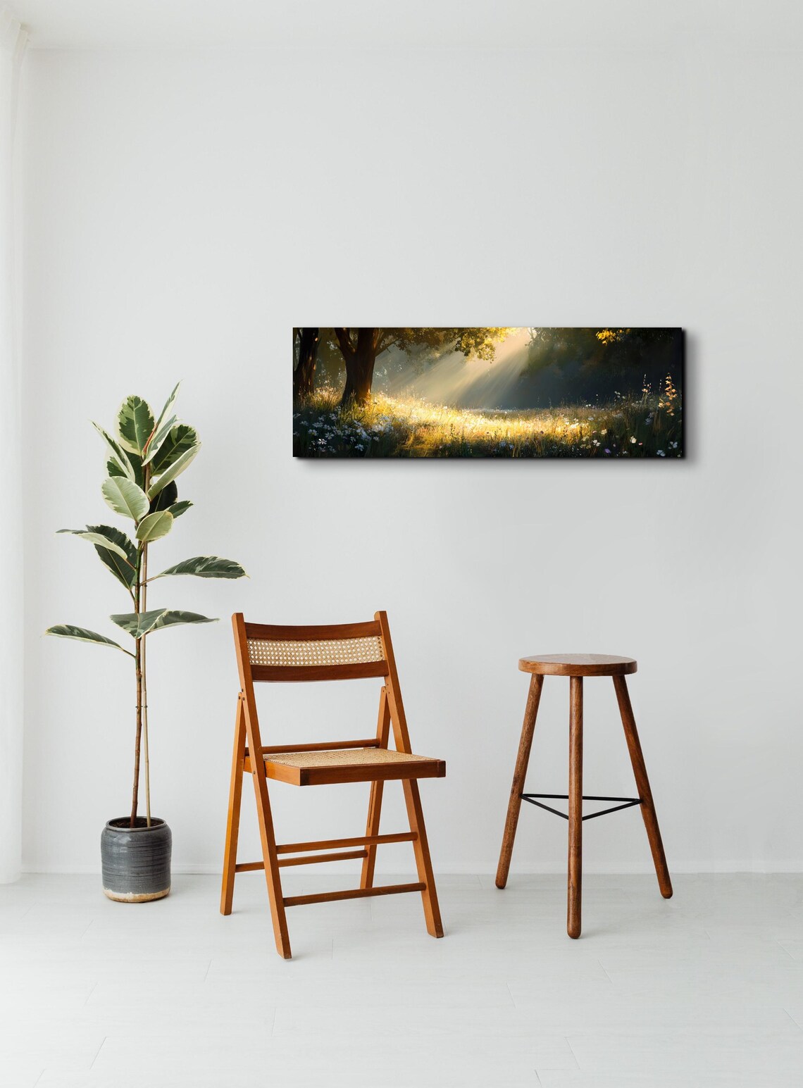 Serene Wild Flower Landscape, Tranquil Landscape Art - Image 6