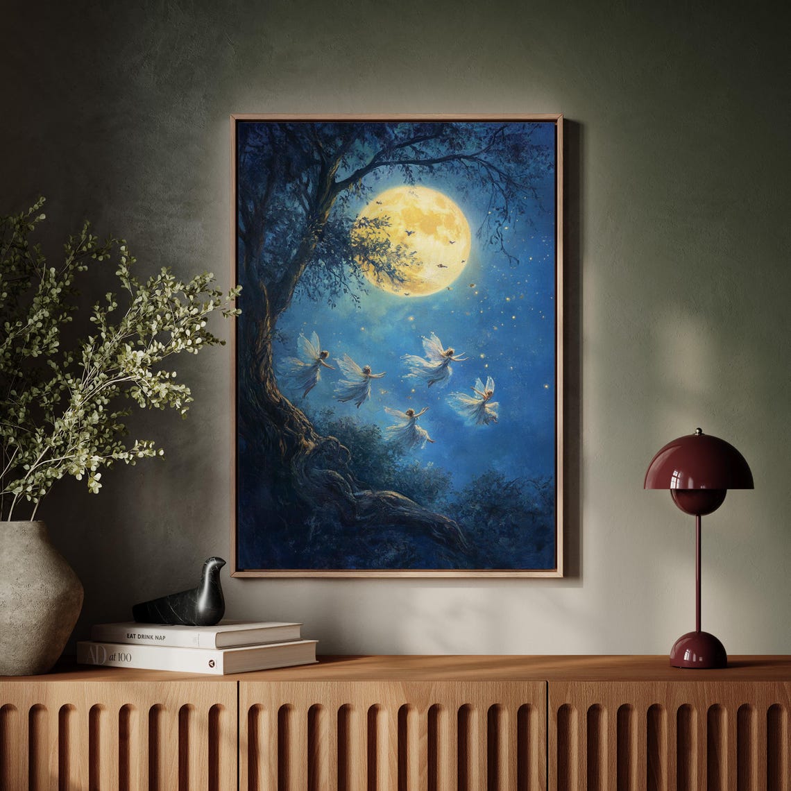 Fairies Dancing in Moonlight Around Ancient Tree and Moon Poster - Image 7