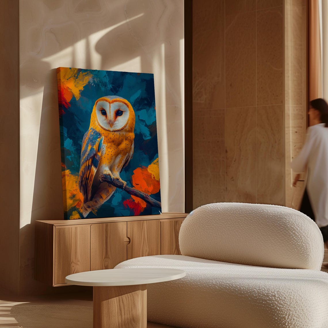 Vibrant Barn Owl Abstract Colorful Background Nature Bird Poster - Image 7
