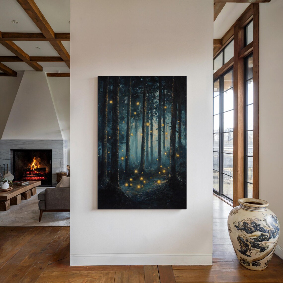 Enchanted Firefly Forest, Mystical Glow Art - Image 4