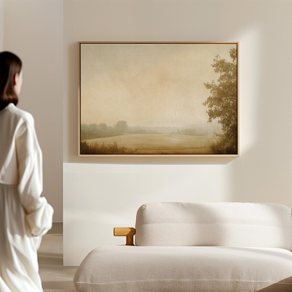Golden Wheat Field, Serene Vintage Landscape - Image 3