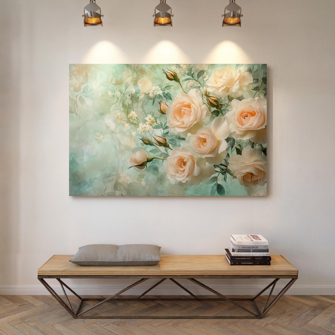 Soft Peach Roses Art Print, Elegant Floral Decor - Image 7