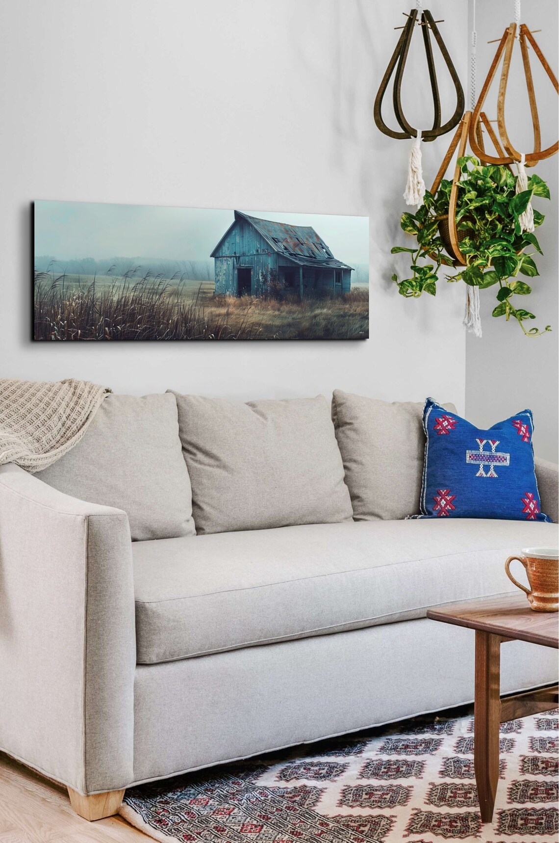 Antique Barn Art Print, Rustic Farmhouse Panorama - Image 7