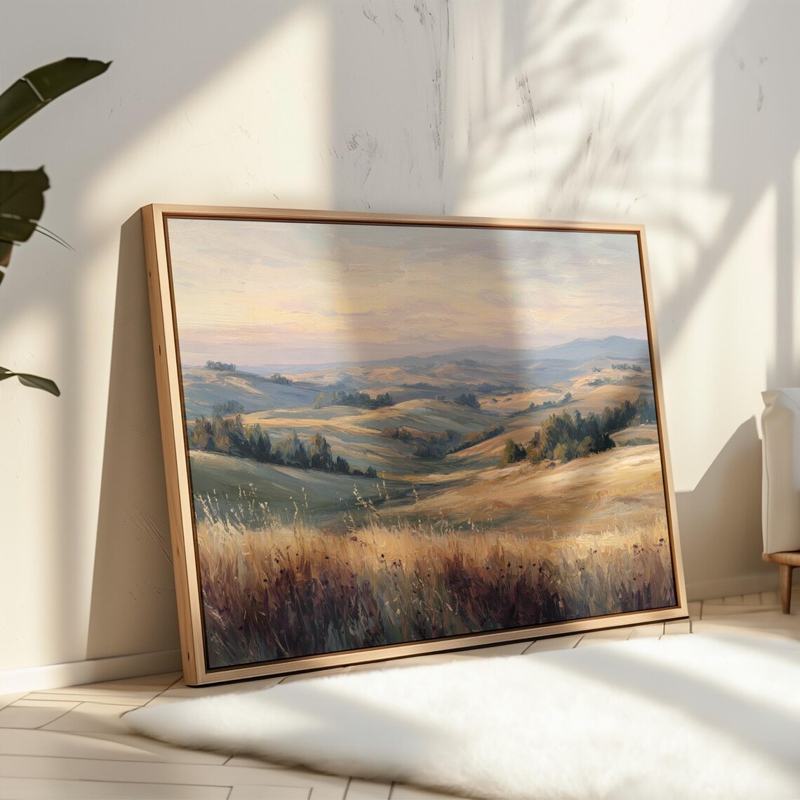 Golden Fields, Rolling Hills Landscape Art Print