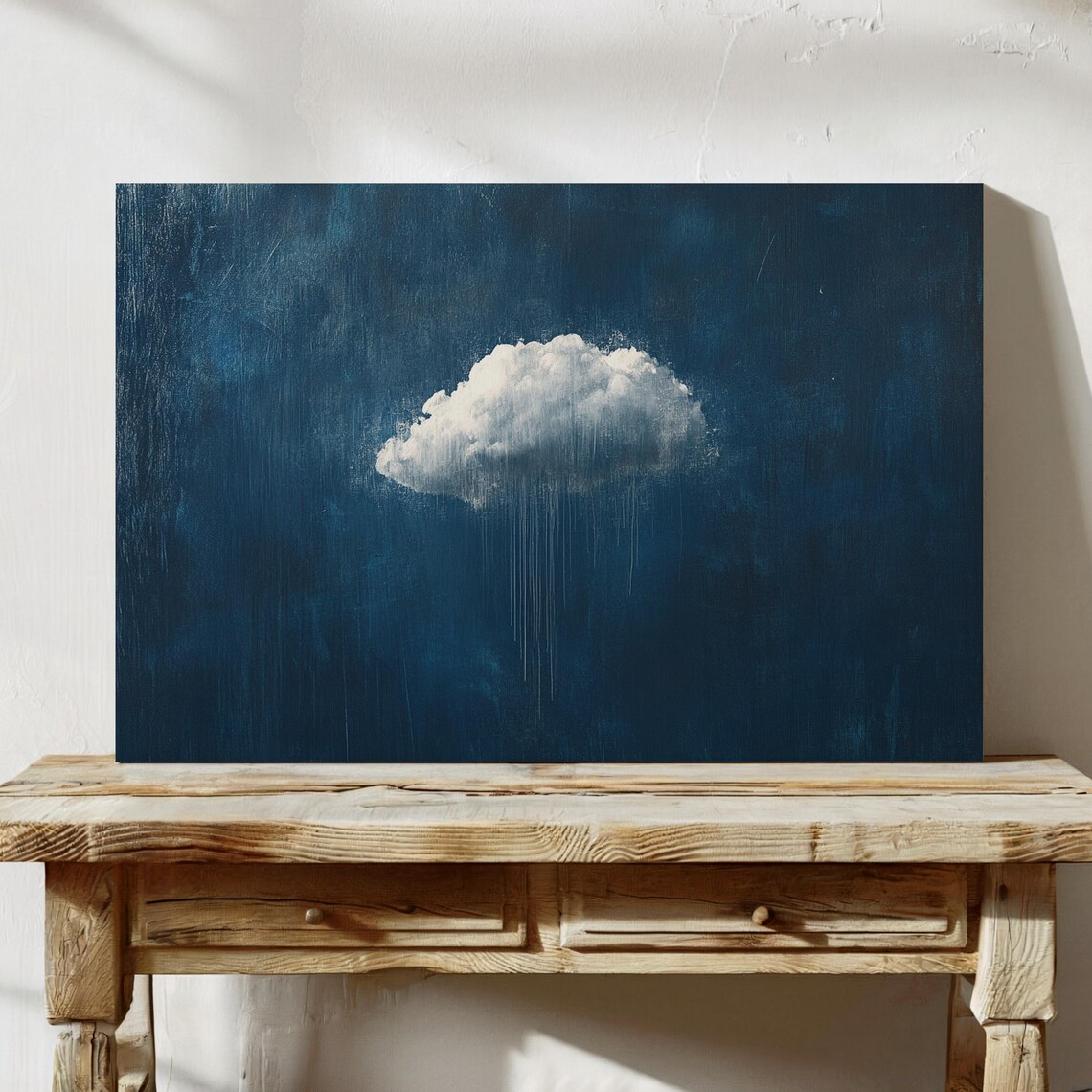 Minimalist Cloud Art Print, Abstract Blue Sky - Image 3