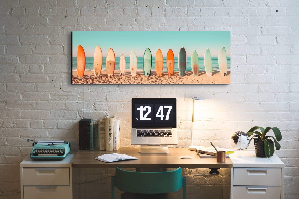 Pastel Surfboard Lineup Retro Style Art Print - Image 7