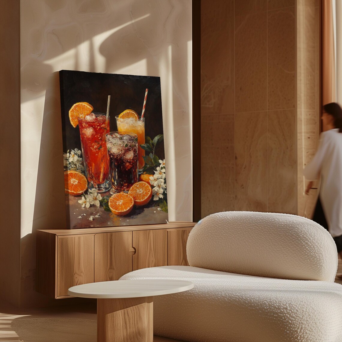 Refreshing Iced Citrus Cocktails With Orange Slices Still Life Poster - Image 5