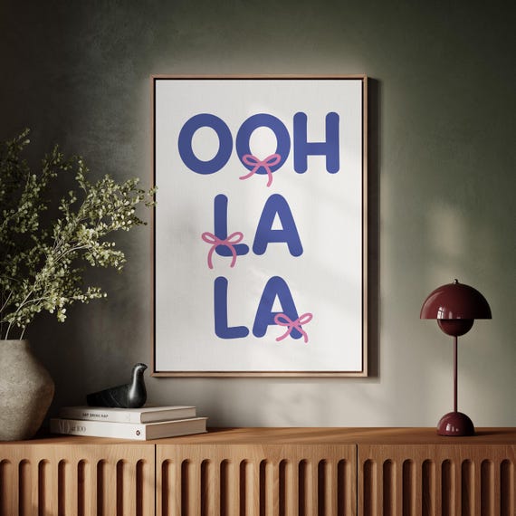 Ooh La Cute Typography Wall Art With Pink Bows