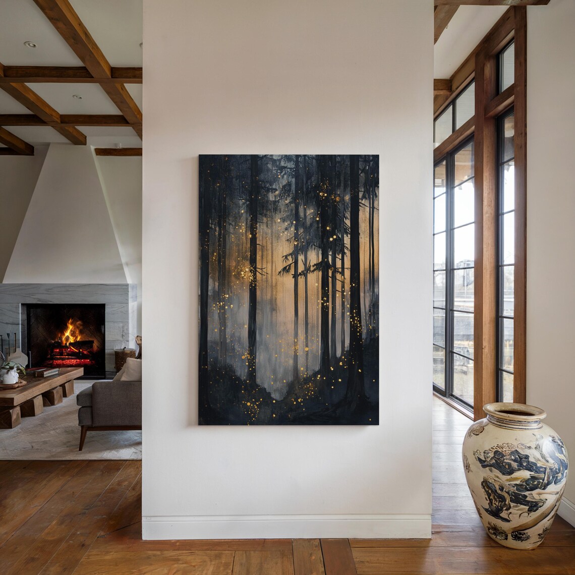 Twilight Enchanted Forest Poster, Mystical Woodland Glow - Image 4