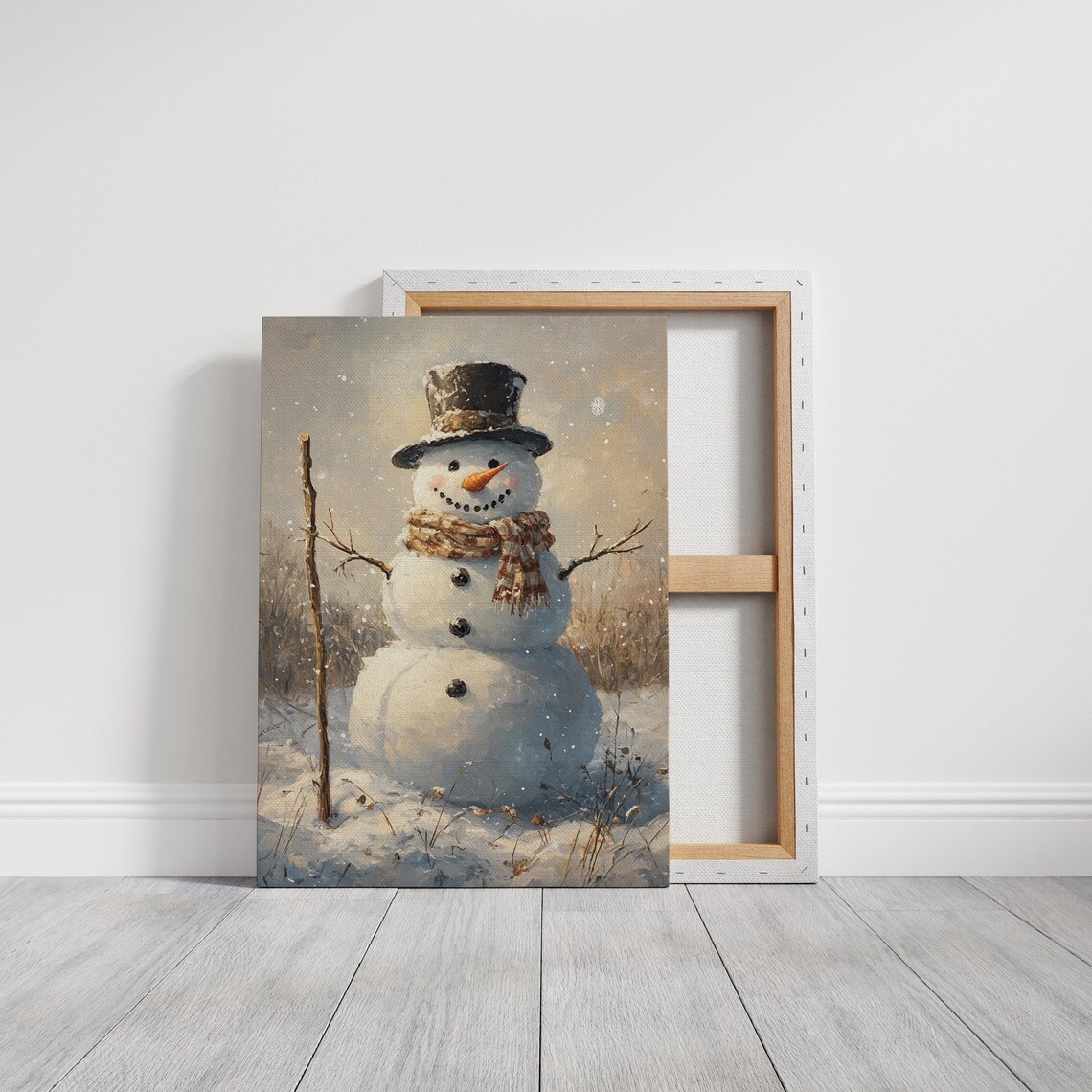Cute Snowman With Top Hat And Scarf Winter Wonderland Poster - Image 6