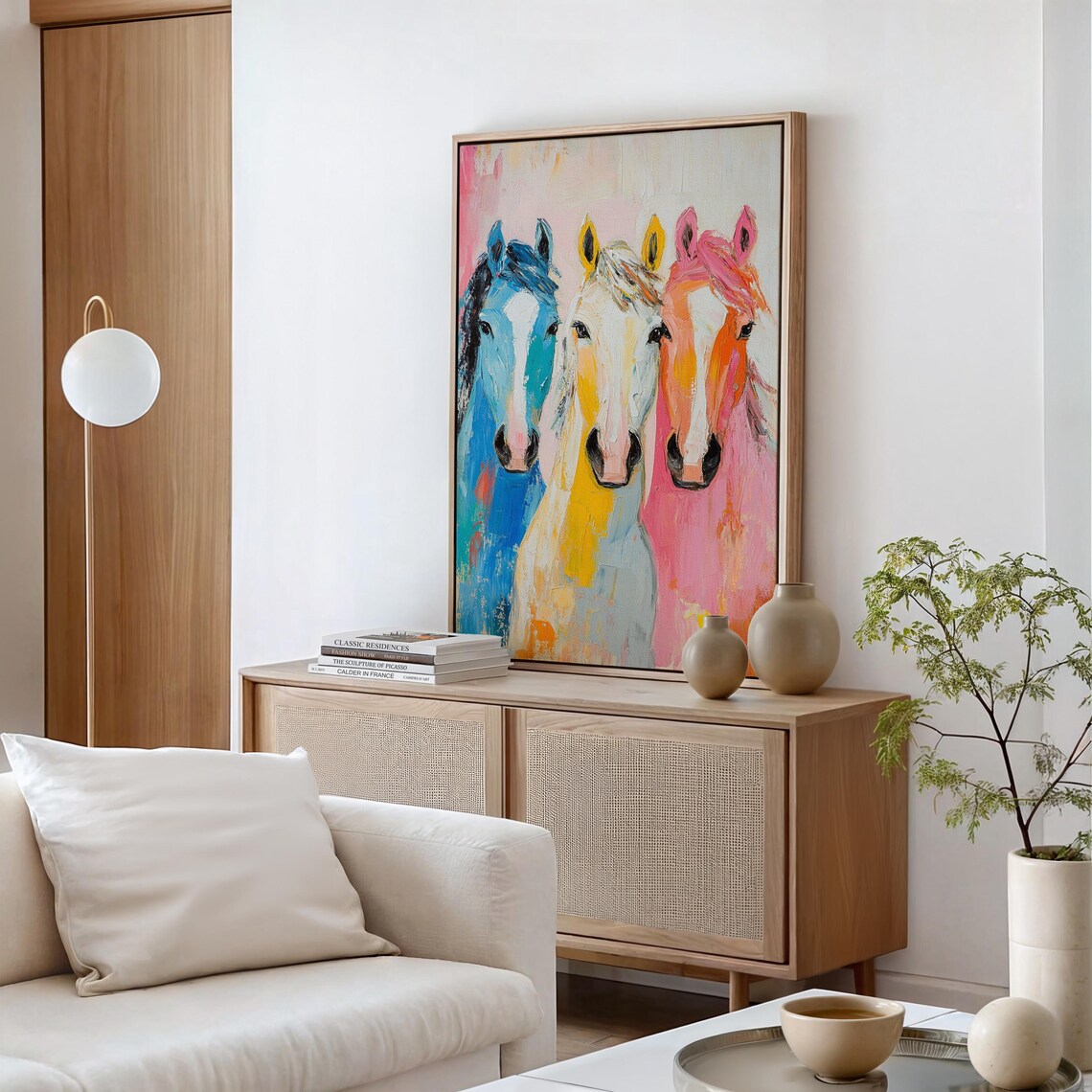 Colorful Horse Trio Abstract Farmhouse Wall Art - Image 6