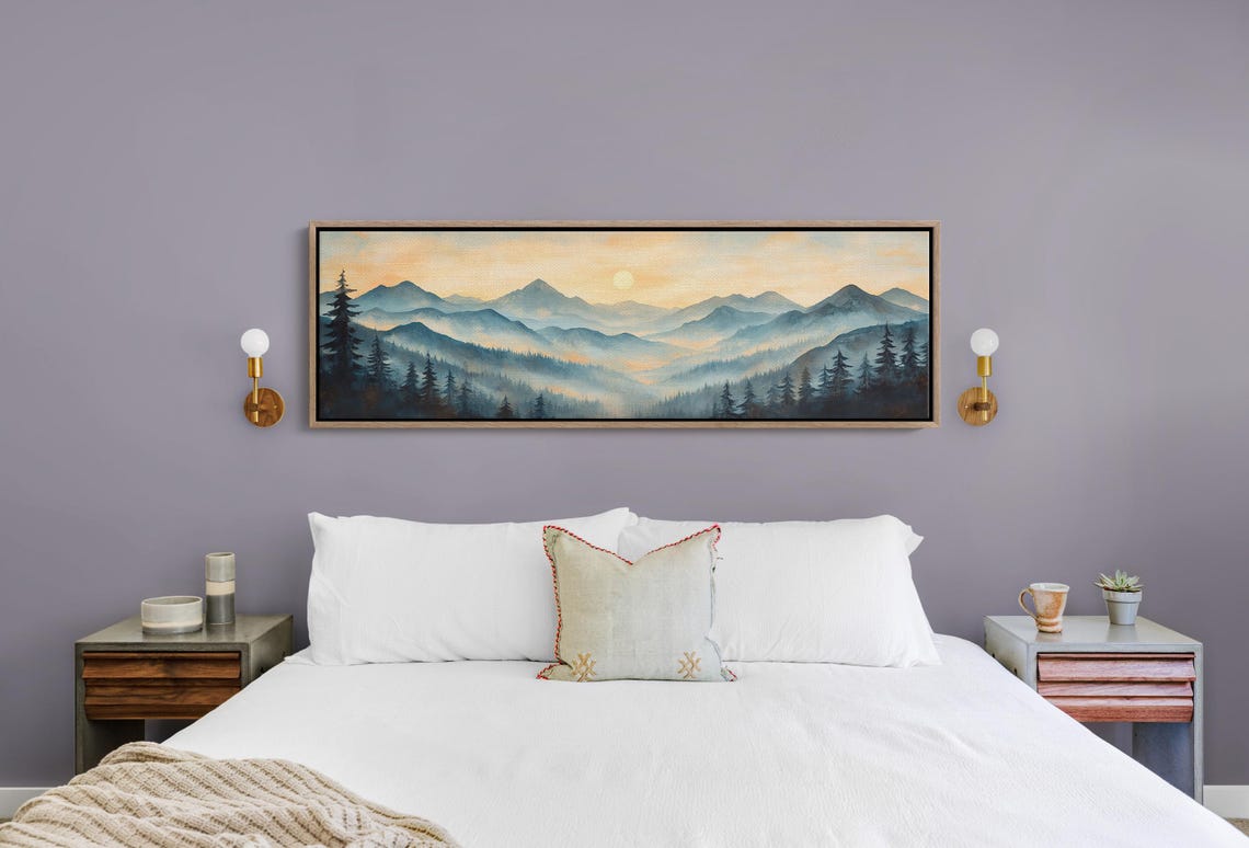 Peaceful Mountain Sunrise Misty Valley Pine Forest Serene Poster - Image 5