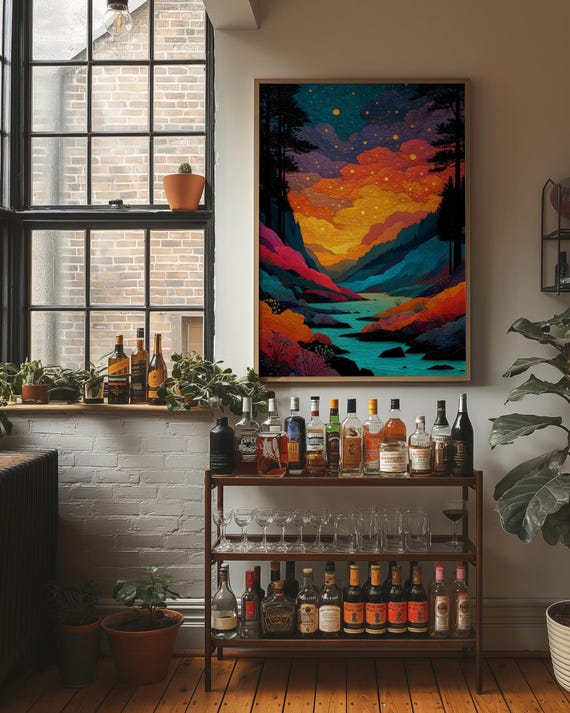 Vibrant Twilight Over Painted Valley