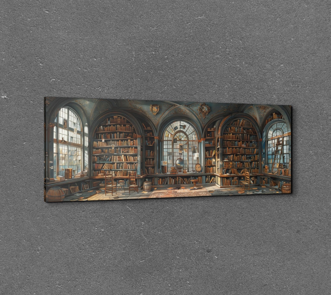 Mystic Library Panoramic Wall Art Print - Image 3