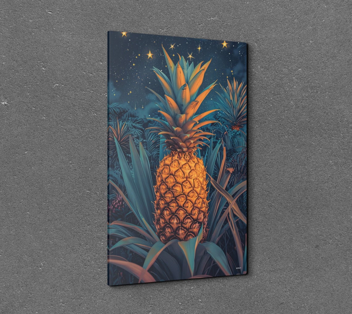 Pineapple Under Starry Night Sky Tropical Jungle Fruit Wall Art - Image 7