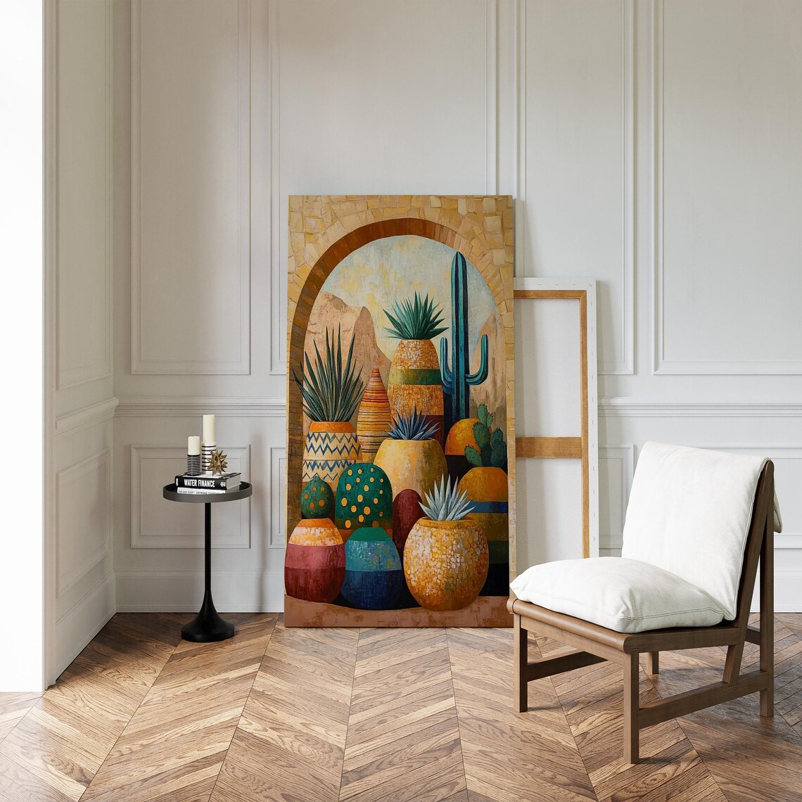 Boho Cacti and Pots Art Print, Southwest Desert Scene - Image 4