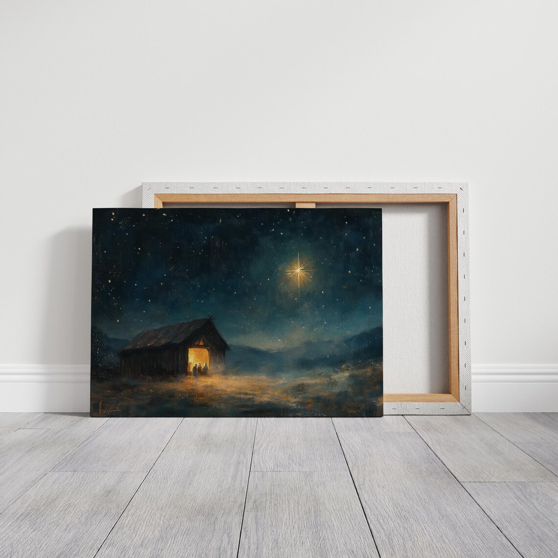 Nativity Barn Scene Rustic Christmas Wall Art - Image 7