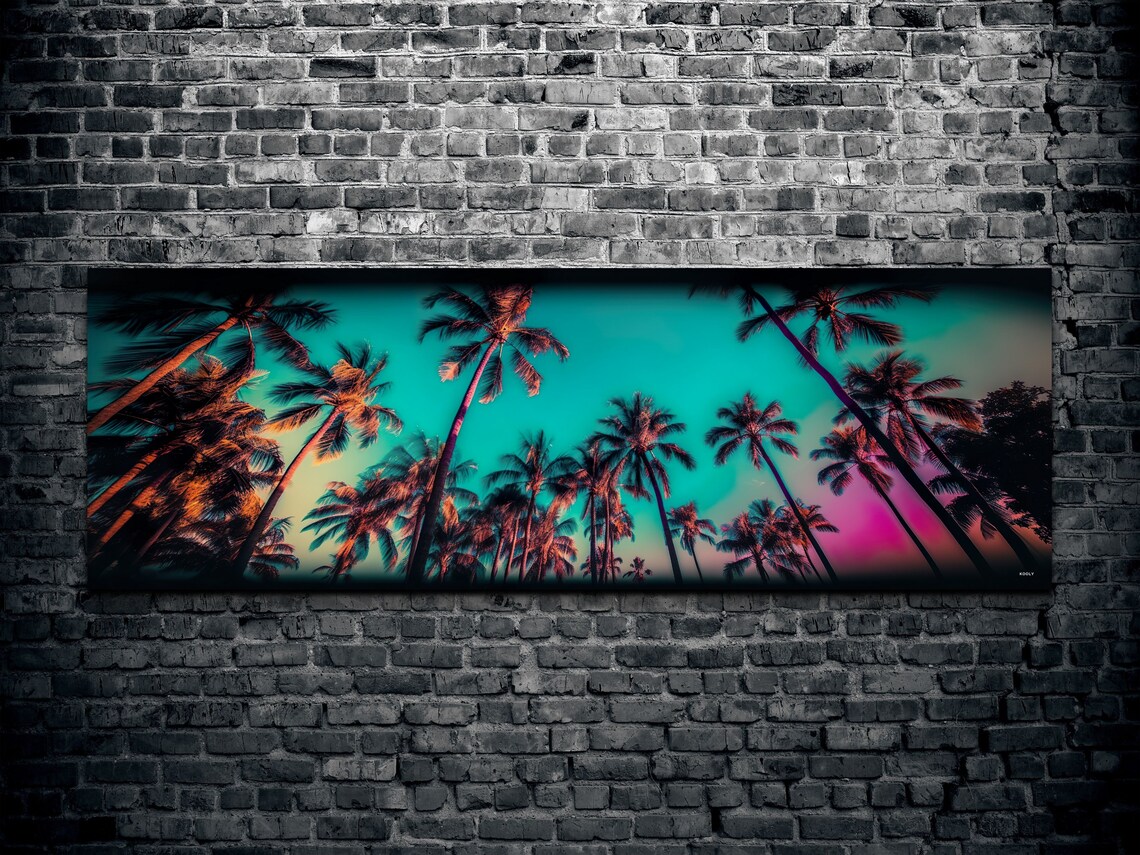 Palm Trees Beach Art Print, Colorful Sky - Image 7