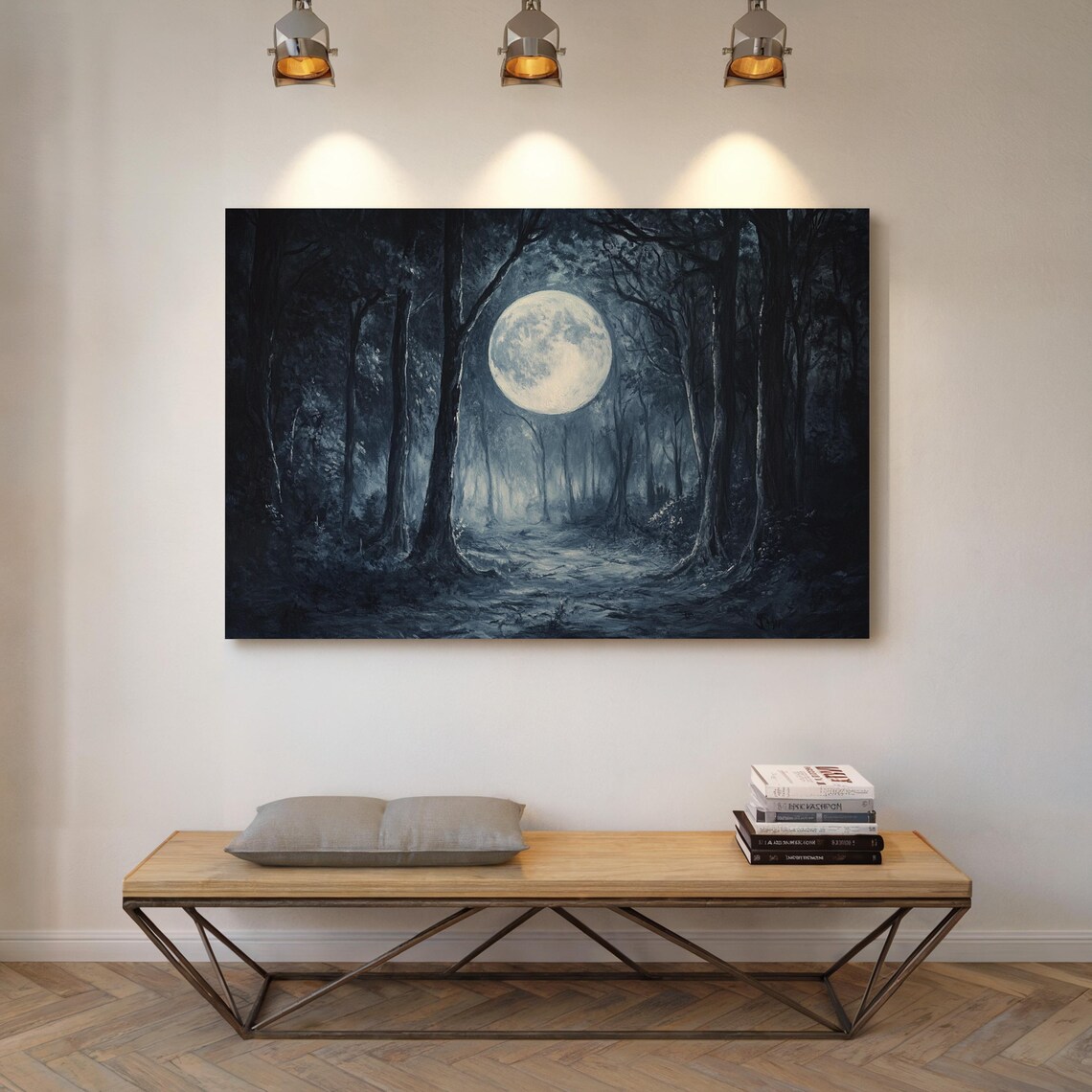 Mystical Moonlit Forest Path, Nature Inspired Decor - Image 7