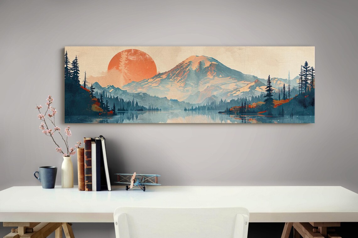 Mount Rainier Mid-Century Modern Art Print - Image 3