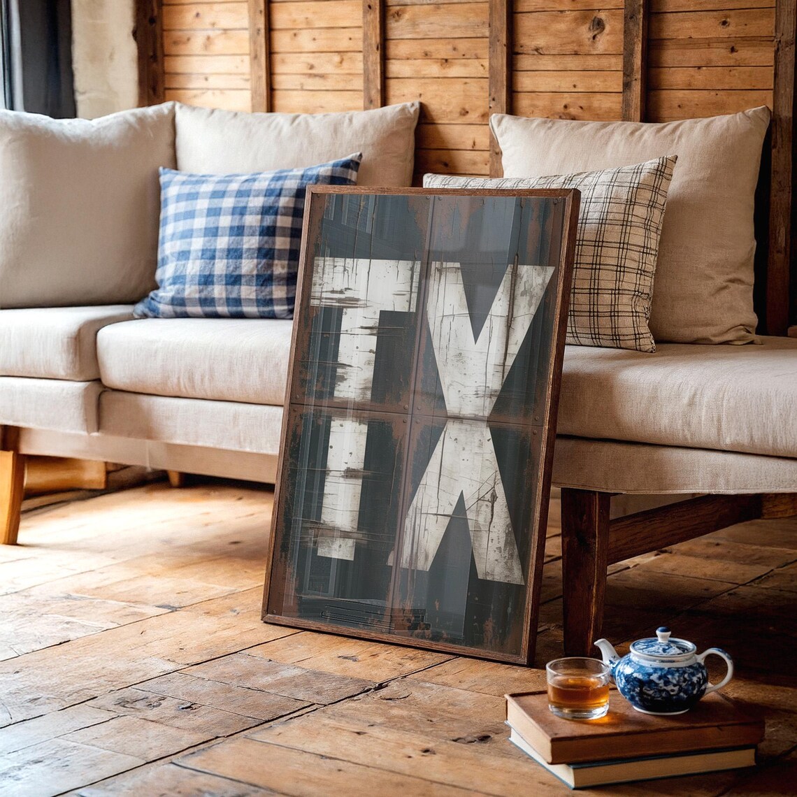 Texas Rustic Industrial Metal Sign Art Print