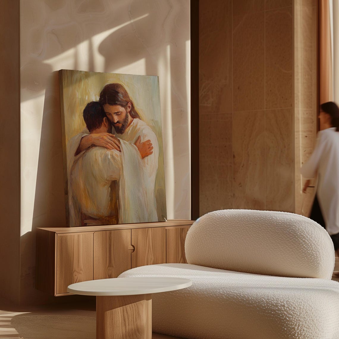 Jesus Embracing Man Forgiveness Love Christian Faith Art Poster - Image 6