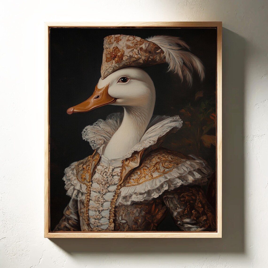 Elegant Duck Portrait In Ornate Vintage Attire Feather Hat Poster - Image 6