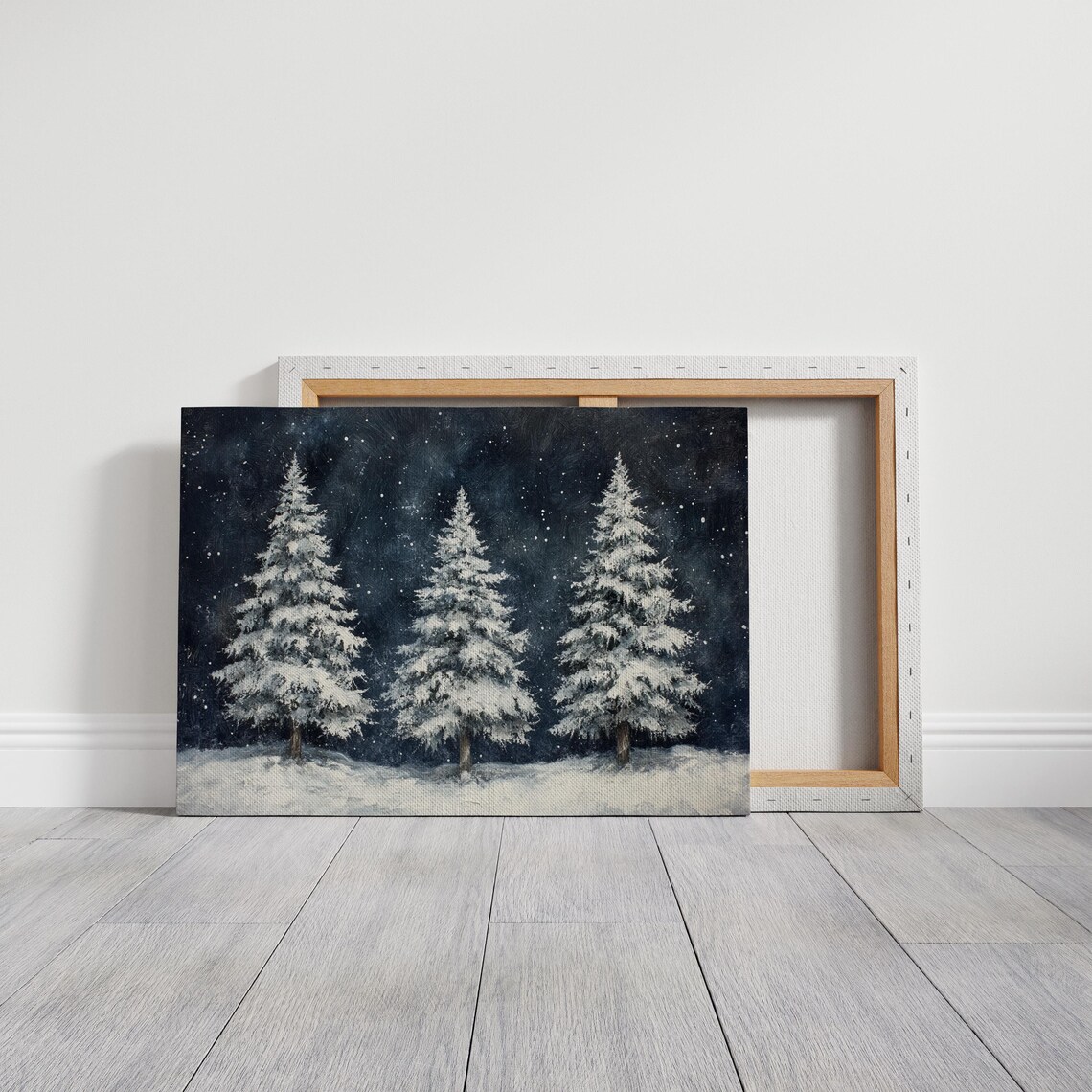 Winter Snowy Trees Art Print, Tranquil Forest Scene - Image 3