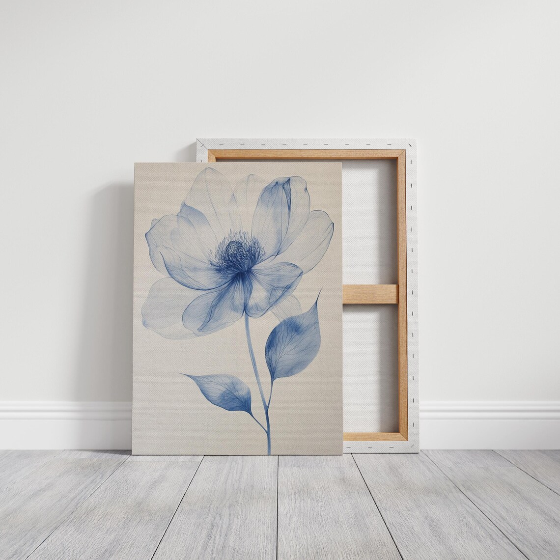 Blue Botanical Watercolor Flower Print, Minimalist - Image 6