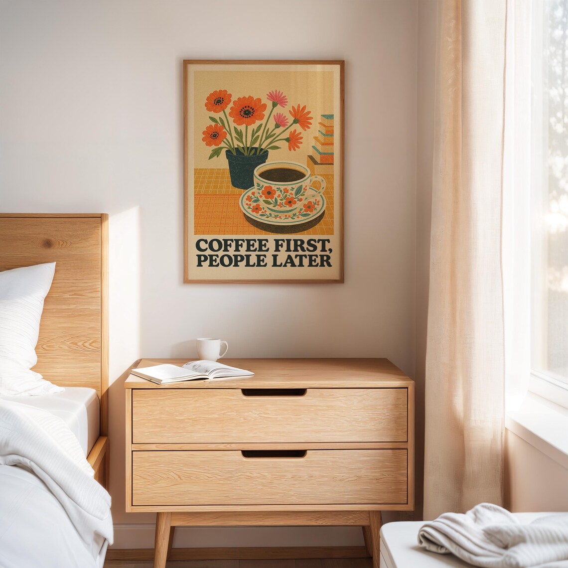 Coffee First People Later, Funny Retro Kitchen Decor - Image 5