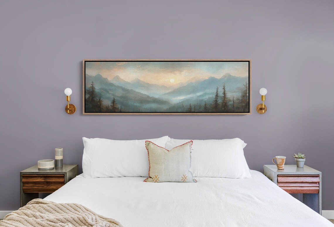 Serene Misty Sunrise Majestic Mountains Foggy Valley Forest Poster - Image 4