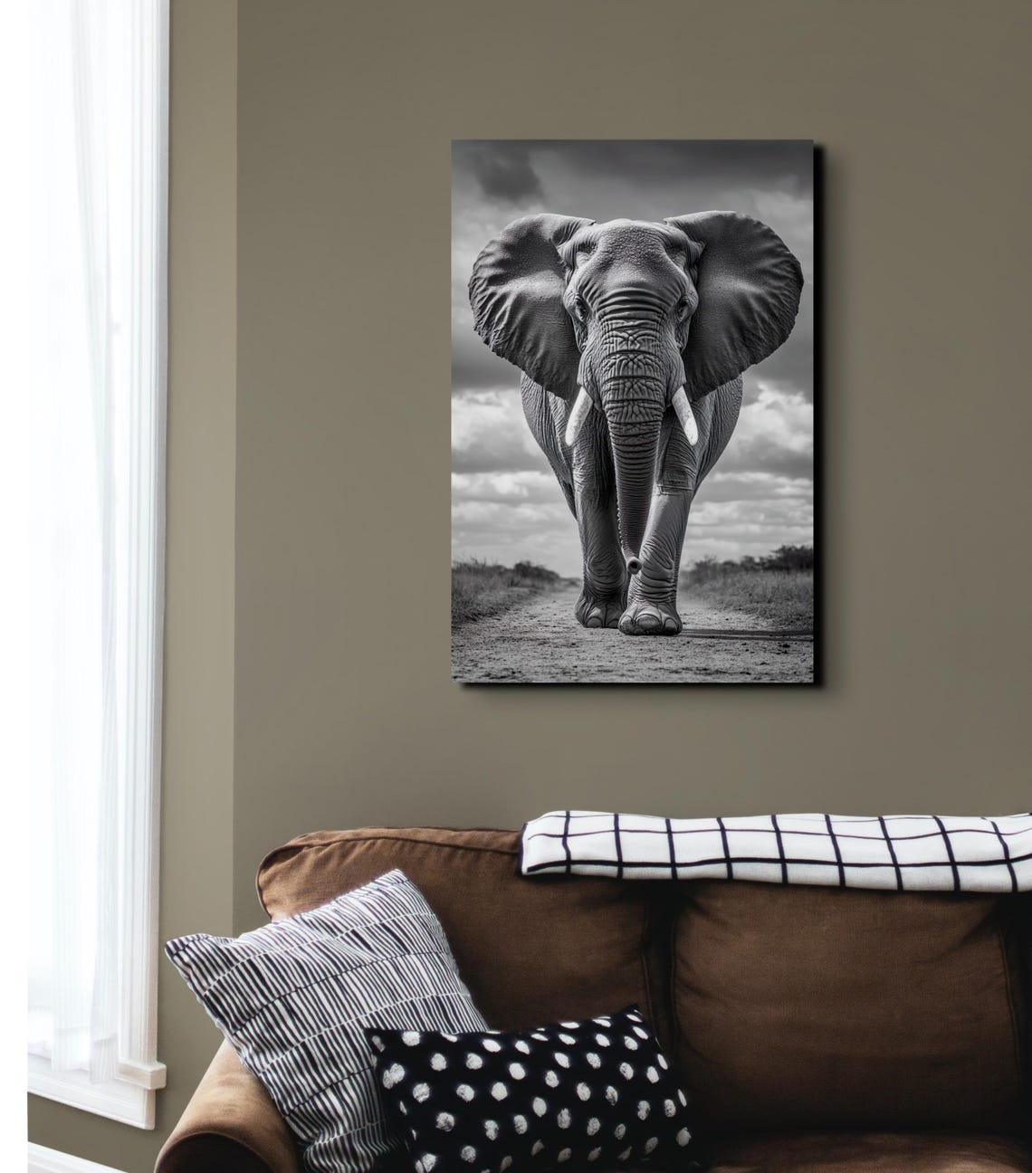 Black And White Elephant Art Print - Image 5