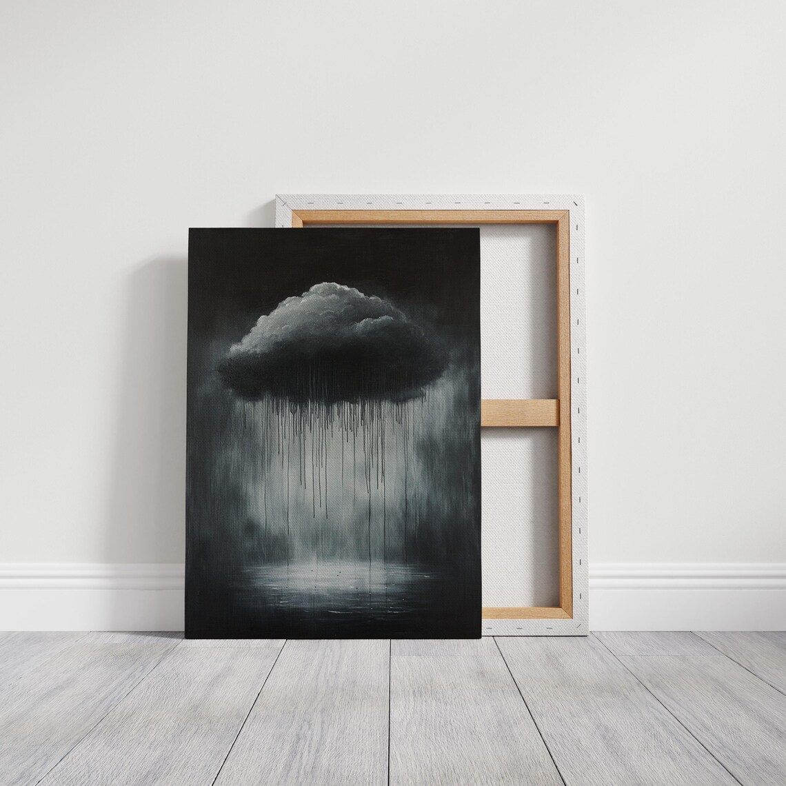 Moody Rain Cloud Minimalist Abstract Wall Art - Image 3