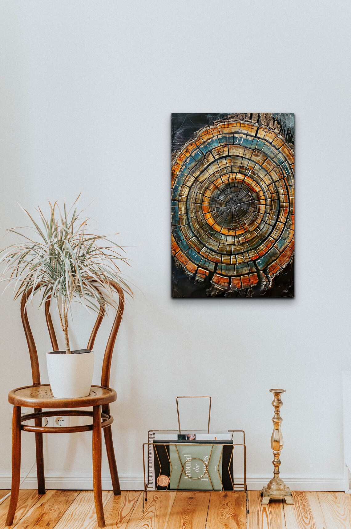 Abstract Tree Ring Art Print, Nordic Tree Stump - Image 4