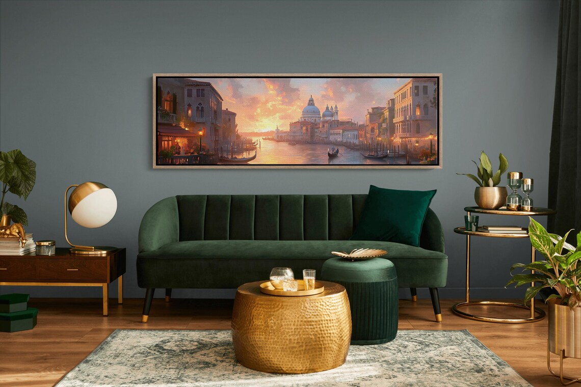 Venice Grand Canal Sunset Gondolas Romantic Italy Travel Poster - Image 4