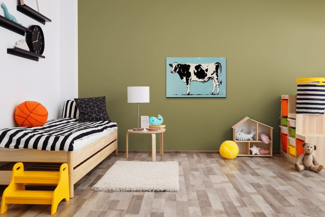 Spotted Holstein Cow Side Profile Retro Pop Art Farmhouse Poster - Image 7
