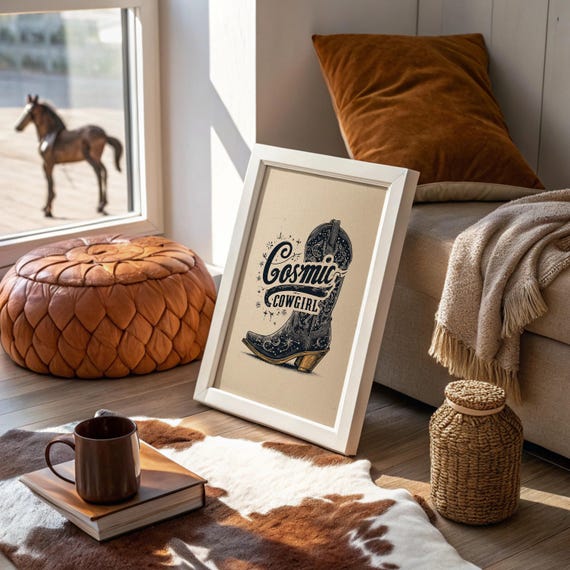 Cosmic Cowgirl Boot Western Art Print
