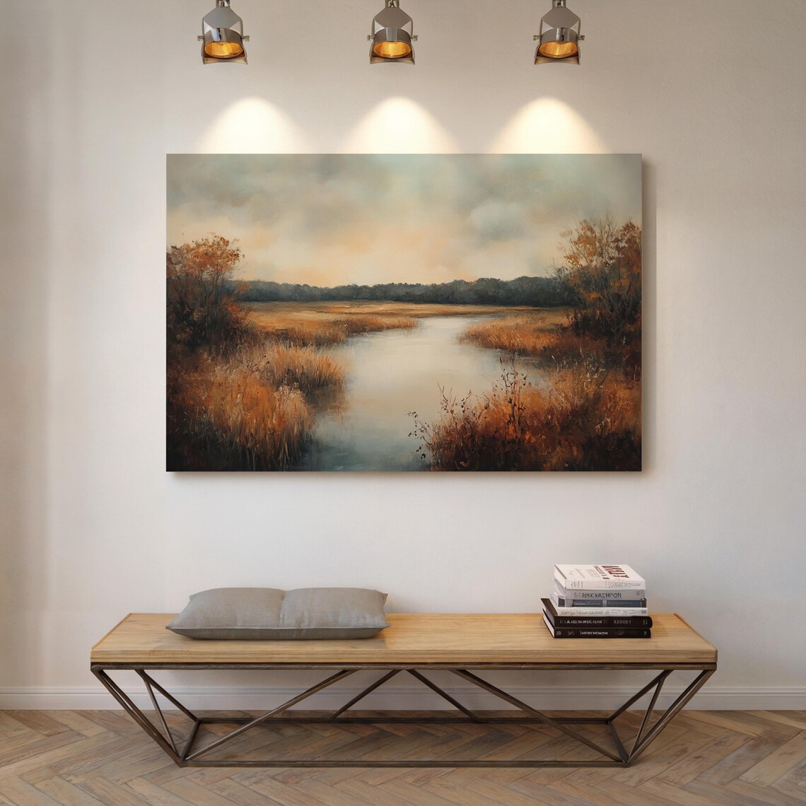 Autumn Marsh Landscape, Rustic Farmhouse Decor - Image 4