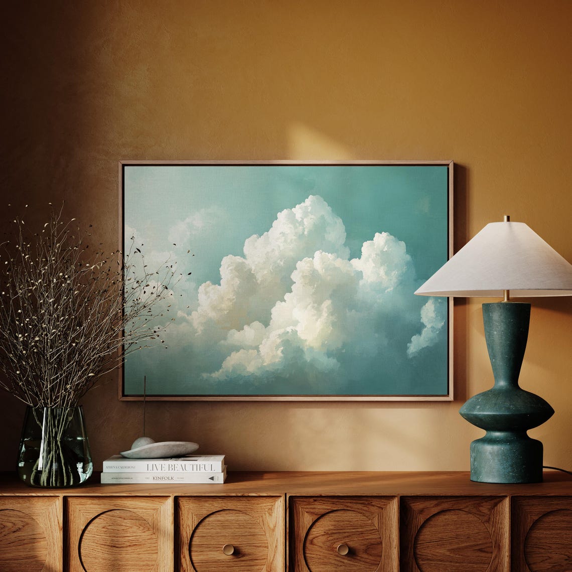 Bright Cloudscape Wall Art With Soft Blue Sky And White Clouds For Modern Tranquil Or Nature Inspired Home And Office Decor - Image 2