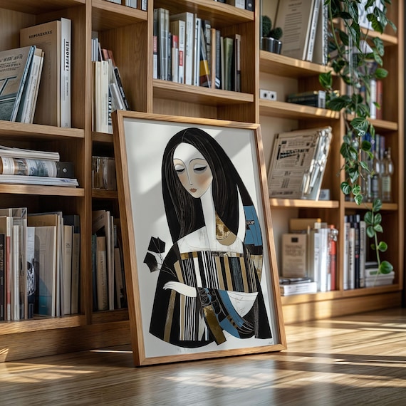 Elegant Woman Portrait Modern Abstract Figurative Wall Art